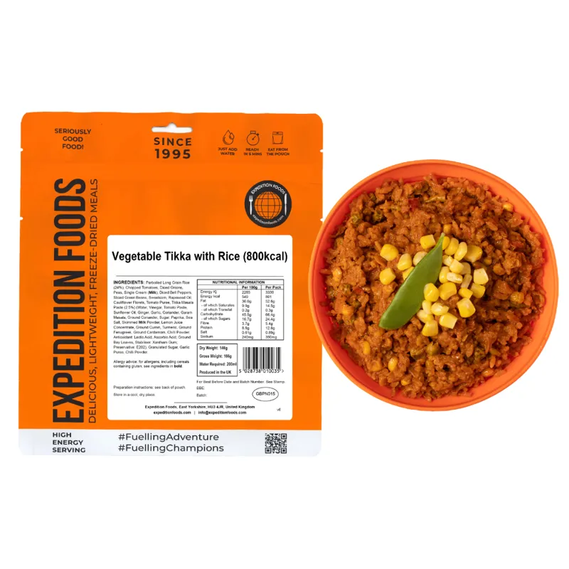 Expedition Foods Vegetable Tikka with Rice - 800kcal-2